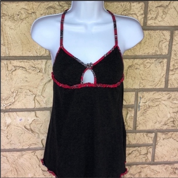 Victoria’s Secret teddy Bells Cute Sexy Dark Gray & red Size Small - Picture 10 of 10